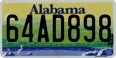 AL license plate 64AD898