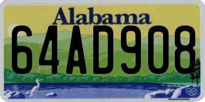 AL license plate 64AD908
