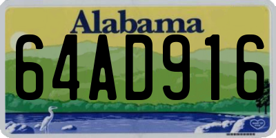 AL license plate 64AD916