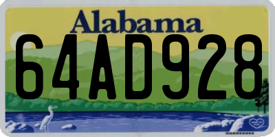AL license plate 64AD928