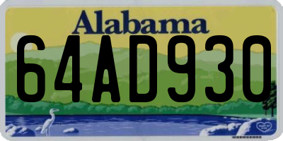 AL license plate 64AD930