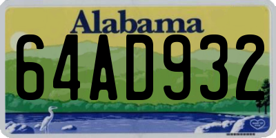 AL license plate 64AD932