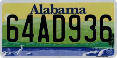 AL license plate 64AD936