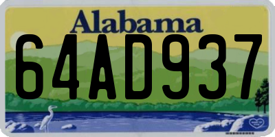 AL license plate 64AD937