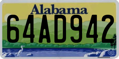 AL license plate 64AD942