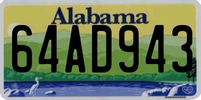 AL license plate 64AD943