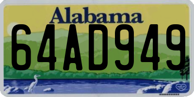 AL license plate 64AD949