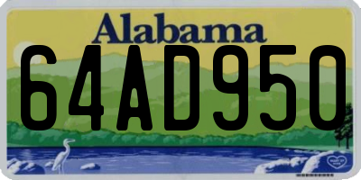 AL license plate 64AD950