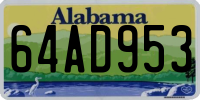 AL license plate 64AD953
