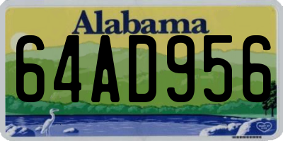 AL license plate 64AD956