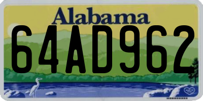 AL license plate 64AD962