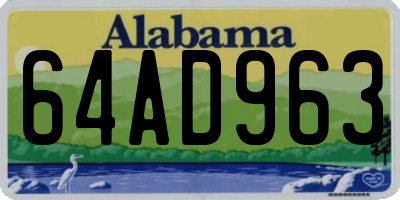 AL license plate 64AD963