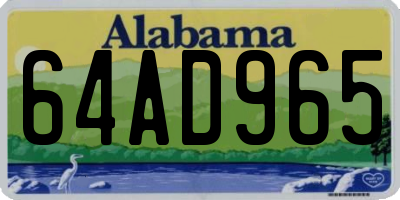 AL license plate 64AD965