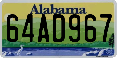 AL license plate 64AD967