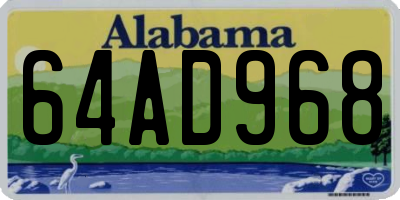 AL license plate 64AD968