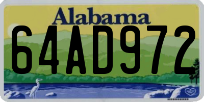 AL license plate 64AD972