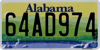AL license plate 64AD974