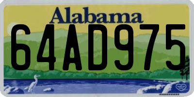 AL license plate 64AD975