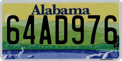 AL license plate 64AD976