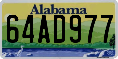 AL license plate 64AD977