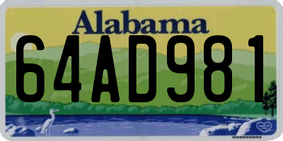 AL license plate 64AD981