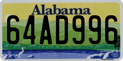 AL license plate 64AD996