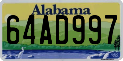 AL license plate 64AD997