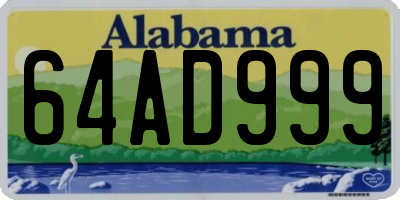 AL license plate 64AD999