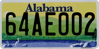 AL license plate 64AE002