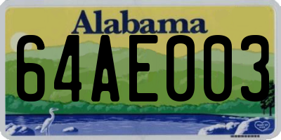 AL license plate 64AE003