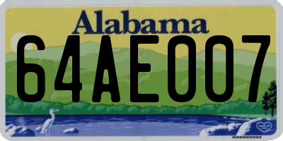 AL license plate 64AE007