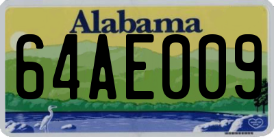 AL license plate 64AE009