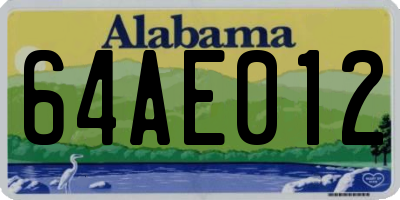 AL license plate 64AE012