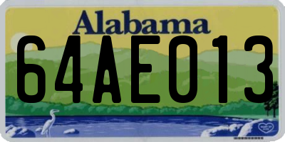 AL license plate 64AE013