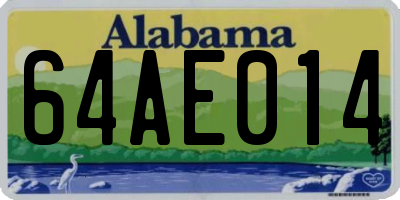 AL license plate 64AE014