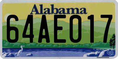 AL license plate 64AE017