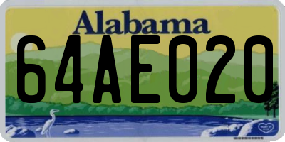 AL license plate 64AE020