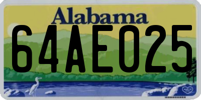 AL license plate 64AE025