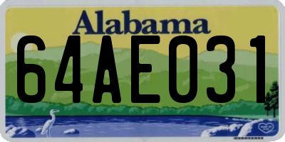 AL license plate 64AE031