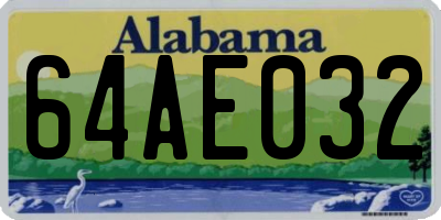 AL license plate 64AE032