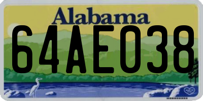 AL license plate 64AE038