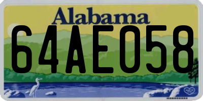 AL license plate 64AE058
