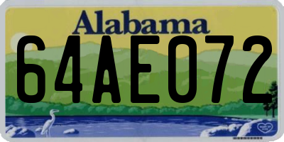 AL license plate 64AE072