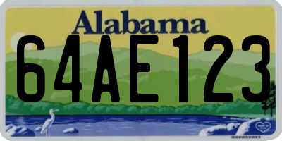 AL license plate 64AE123