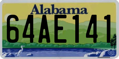 AL license plate 64AE141