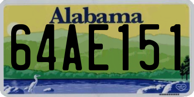AL license plate 64AE151