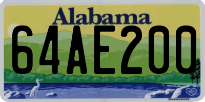 AL license plate 64AE200
