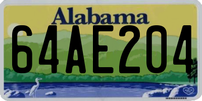 AL license plate 64AE204