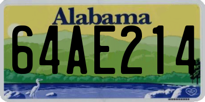 AL license plate 64AE214