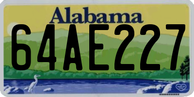 AL license plate 64AE227